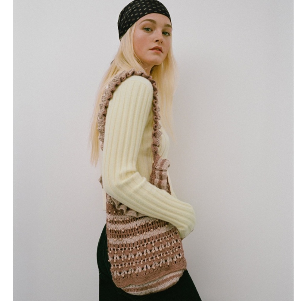 🤍 2 for $30 / ZARA - Ruffled Crochet Shopper